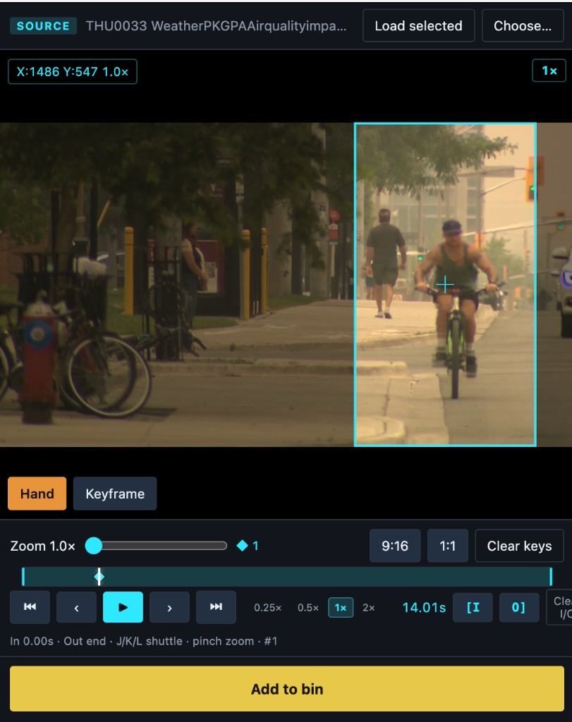 Vertico plugin panel in Premiere Pro